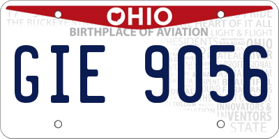 OH license plate GIE9056