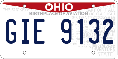 OH license plate GIE9132