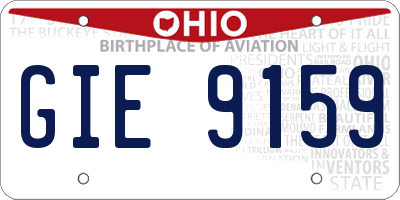 OH license plate GIE9159