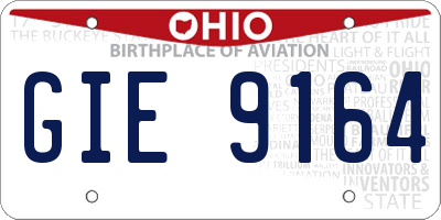 OH license plate GIE9164