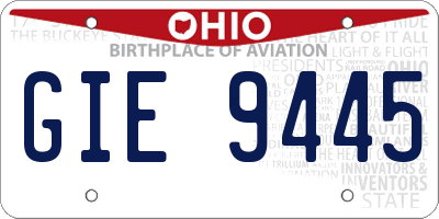 OH license plate GIE9445