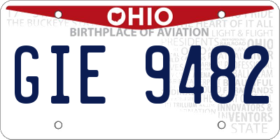 OH license plate GIE9482