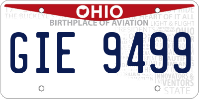OH license plate GIE9499