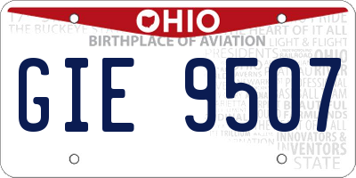 OH license plate GIE9507
