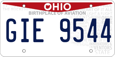OH license plate GIE9544