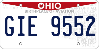 OH license plate GIE9552