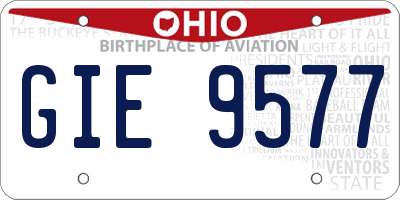 OH license plate GIE9577