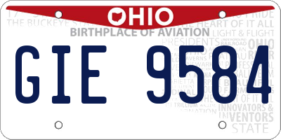 OH license plate GIE9584