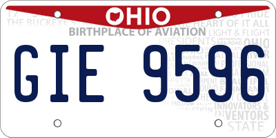 OH license plate GIE9596