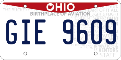 OH license plate GIE9609