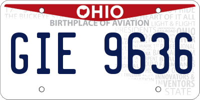 OH license plate GIE9636