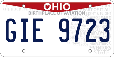 OH license plate GIE9723