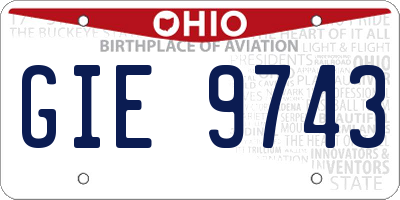 OH license plate GIE9743