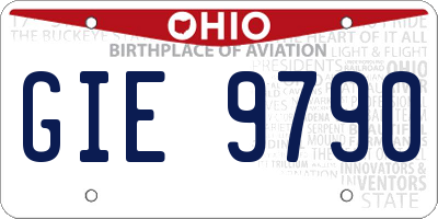 OH license plate GIE9790