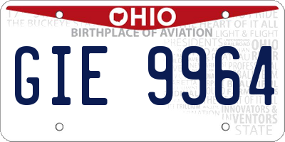 OH license plate GIE9964