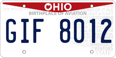 OH license plate GIF8012