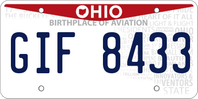 OH license plate GIF8433