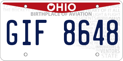OH license plate GIF8648