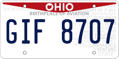 OH license plate GIF8707