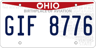 OH license plate GIF8776