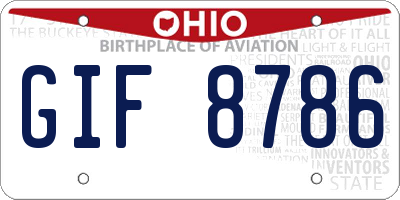 OH license plate GIF8786