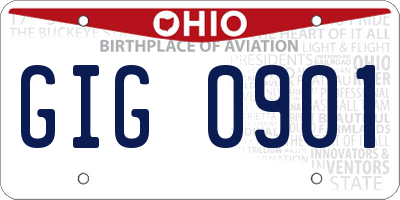 OH license plate GIG0901