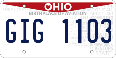 OH license plate GIG1103