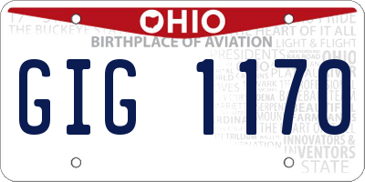OH license plate GIG1170