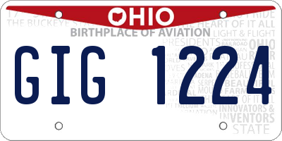 OH license plate GIG1224