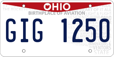 OH license plate GIG1250