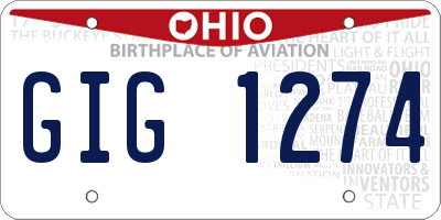 OH license plate GIG1274