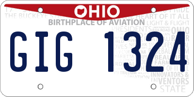 OH license plate GIG1324