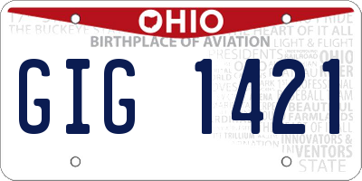 OH license plate GIG1421