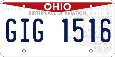 OH license plate GIG1516