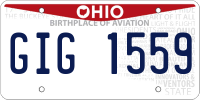 OH license plate GIG1559