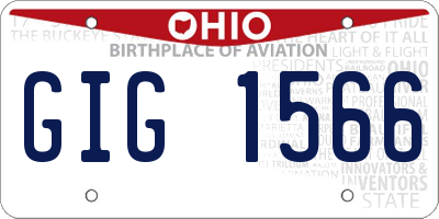 OH license plate GIG1566