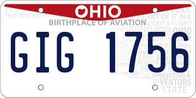 OH license plate GIG1756