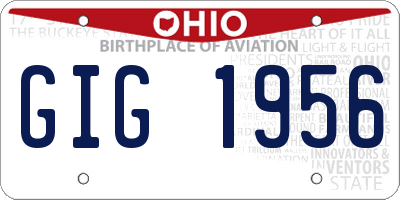 OH license plate GIG1956
