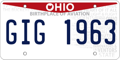 OH license plate GIG1963