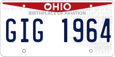 OH license plate GIG1964