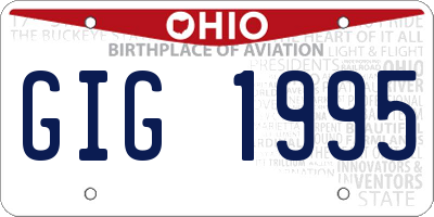 OH license plate GIG1995