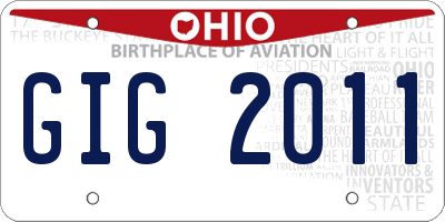 OH license plate GIG2011