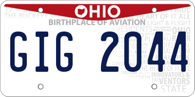OH license plate GIG2044