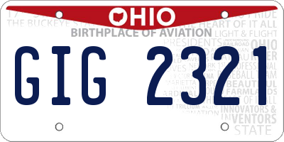 OH license plate GIG2321