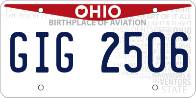 OH license plate GIG2506