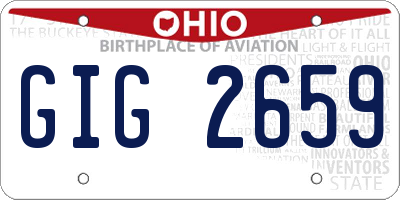 OH license plate GIG2659