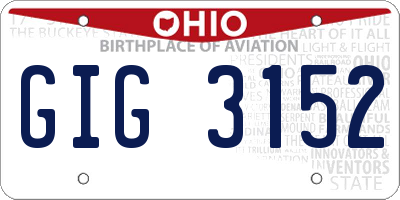 OH license plate GIG3152