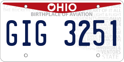 OH license plate GIG3251