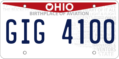 OH license plate GIG4100
