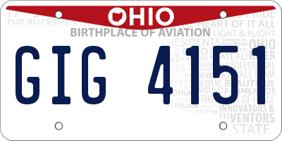 OH license plate GIG4151